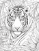 Tiger - Bengal Tiger in jungle setting. Stencil for coloring or tattoo. Png, SVG, JPG tiger images for download. - Vermont Country Digital