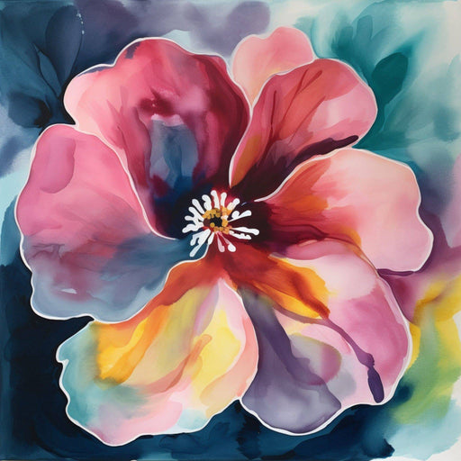 Watercolor Flower -Digital image of large watercolor flower. Instant download - Vermont Country Digital