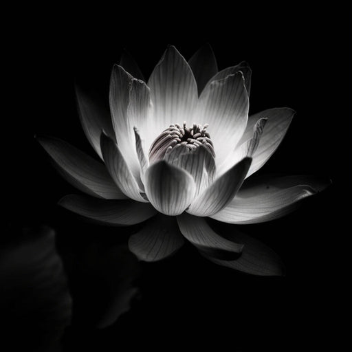 White Lotus - Digital Download of white lotus on black background - Vermont Country Digital